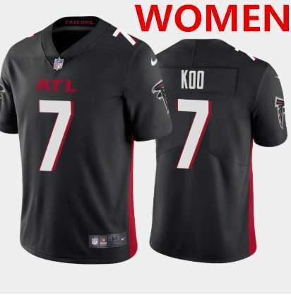 Womens Atlanta Falcons #7 Younghoe Koo New Black Vapor Untouchable Limited Stitched NFL Jersey->women nfl jersey->Women Jersey